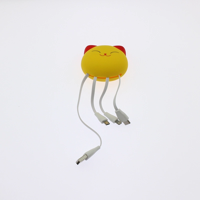 Custom Cute Cat Design Best Promotional 3 in 1 USB Cable